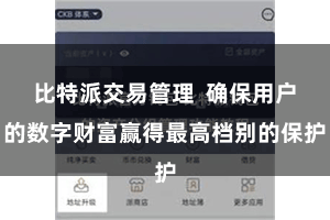 比特派交易管理  确保用户的数字财富赢得最高档别的保护