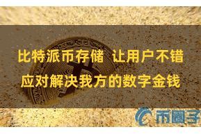 比特派币存储  让用户不错应对解决我方的数字金钱