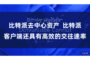 比特派去中心资产  比特派客户端还具有高效的交往速率